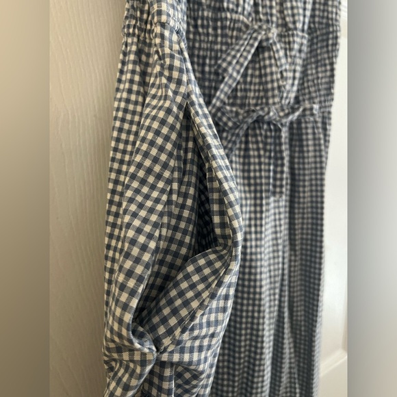 Landry Kate / Storia Kimber Blue Gingham Sleeveless Bow Ties Midi Dress Medium - Picture 7 of 11
